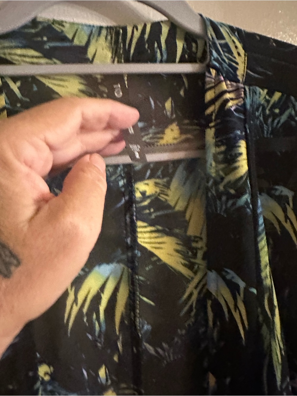 torrid Black Tropical Palm Print Swim Coverup - Picture 2 of 2